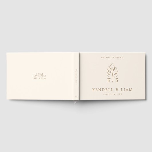 Monogram Wedding Logo Monstera Gastenboek (Volledig)