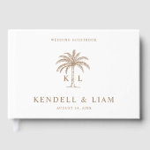 Monogram Wedding Logo Palm Tree Gastenboek (Voorkant)