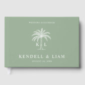 Monogram Wedding Logo Palm Tree Gastenboek (Voorkant)