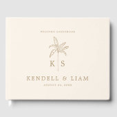 Monogram Wedding Logo Palm Tree Guestbook Gastenboek (Voorkant)