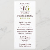Monogram Wedding Logo Receptie Menu Kaart (Voorkant)