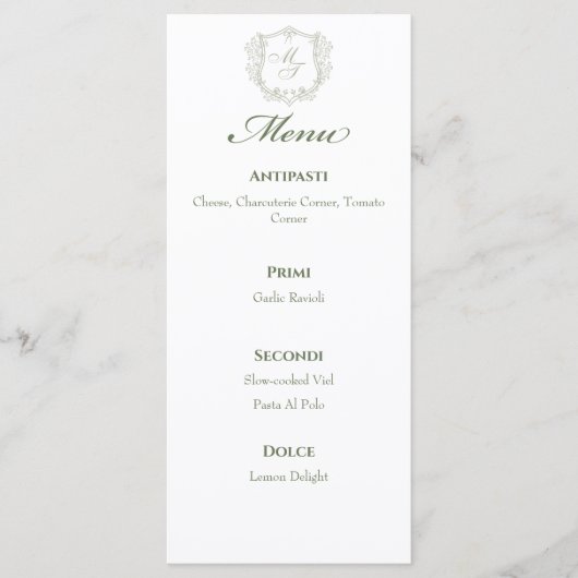 Monogram Wedding Menus Menu (Voorkant)