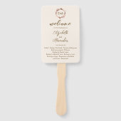 Monogram Wedding Program Handje Fan Handwaaier (Voorkant)