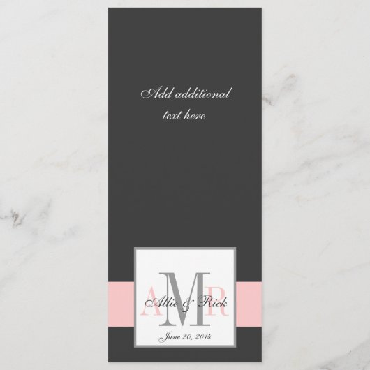 Monogram Wedding Programma's (Achterkant)
