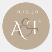 Monogram Wedding Seal Ronde Sticker (Voorkant)