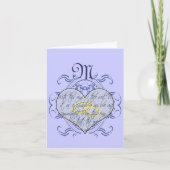Monogram Wedding Vow Heart Bedankkaart (Voorkant)