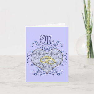 Monogram Wedding Vow Heart Bedankkaart