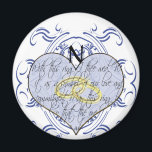 Monogram Wedding Vow Heart Magneet<br><div class="desc">Monogram Weddenschappen Uitnodigingen & cadeaus</div>