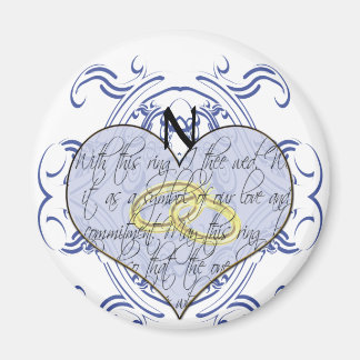 Monogram Wedding Vow Heart Magneet
