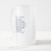 Monogram Wedding Vow Heart Matglas Bierpul (Voorkant links)