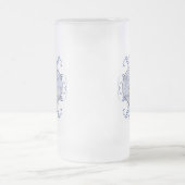 Monogram Wedding Vow Heart Matglas Bierpul (Center)