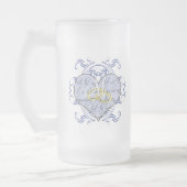 Monogram Wedding Vow Heart Matglas Bierpul (Links)