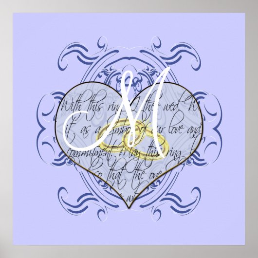 Monogram Wedding Vow Heart Poster (Voorkant)