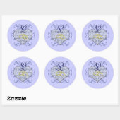 Monogram Wedding Vow Heart Ronde Sticker (Vel)