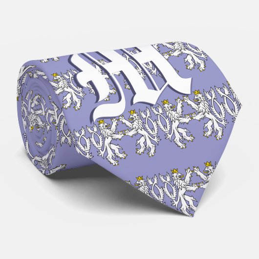 Monogram Wedding Vow Heart Stropdas (Opgerold)
