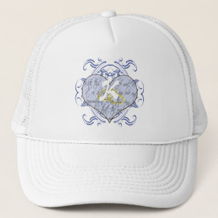 Monogram Wedding Vow Heart Trucker Pet
