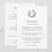 Monogram Wedding Welcome Insert with Program Bedankkaart (Voorkant / Achterkant)