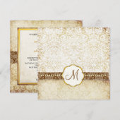 MONOGRAM WEDING INVITATIES VAN WITTE LACE KAART (Voorkant / Achterkant)