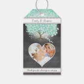 Monogram Weduwfoto Mint of Aangepaste kleur Cadeaulabel (Voorkant)