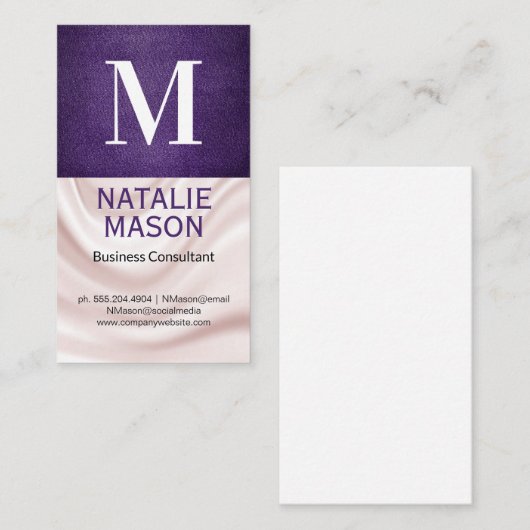 Monogram | Weefsel van zijdedraperie Visitekaartje (Voorkant / Achterkant)