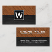 Monogram | Weekvorm van hout Visitekaartje (Voorkant / Achterkant)