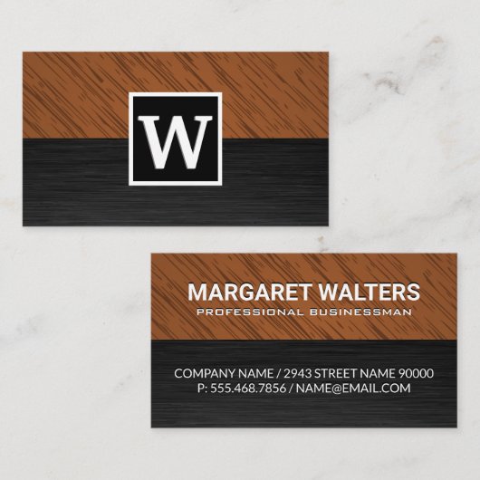 Monogram | Weekvorm van hout Visitekaartje (Voorkant / Achterkant)