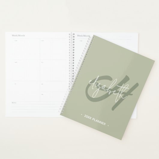 Monogram wekelijks maandelijks planner (Display)