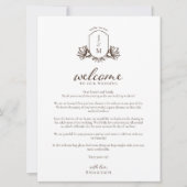 Monogram welkom/ Reisroute Vintage Botanisch Kaart (Voorkant)