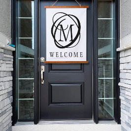 Monogram Welkome Aangepaste kleuren Hangend Wandkleed