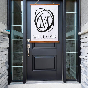 Monogram Welkome Aangepaste kleuren Hangend Wandkleed