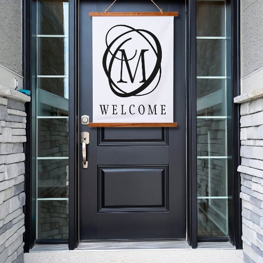 Monogram Welkome Aangepaste kleuren Hangend Wandkleed