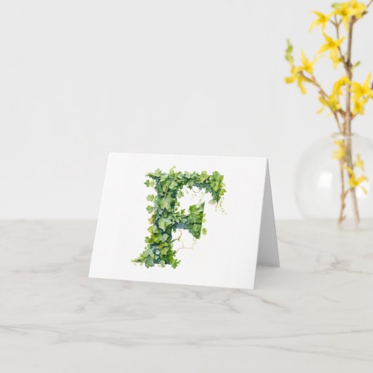 Monogram wenskaart kaart (Gele Bloem)