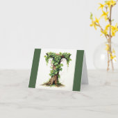 Monogram wenskaart kaart (Gele Bloem)