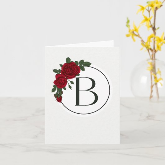 Monogram Wenskaart - Letter B Kaart (Gele Bloem)