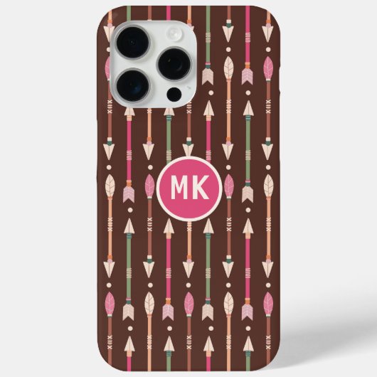 Monogram Western Boho Arrows Desert Cowgirl Case-Mate iPhone Case (Achterkant)