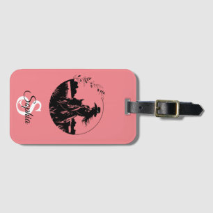 Monogram Western Equestrian Paard Cowgirl Elegant Bagagelabel