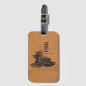  monogram Western paard Bagagelabel (Voorkant (verticaal))