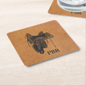  monogram Western paard Kartonnen Onderzetters (Schuin)