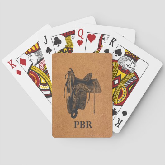  monogram Western paard Pokerkaarten (Achterkant)