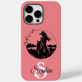 Monogram Western Paardenpaard Cowgirl Elegant Case-Mate iPhone 14 Pro Max Hoesje