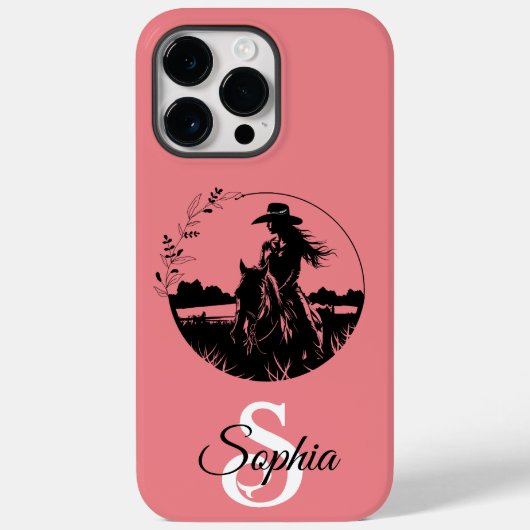 Monogram Western Paardenpaard Cowgirl Elegant Case-Mate iPhone Case (Achterkant)