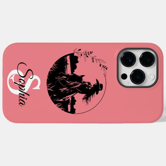 Monogram Western Paardenpaard Cowgirl Elegant Case-Mate iPhone Case (Achterkant (horizontaal))