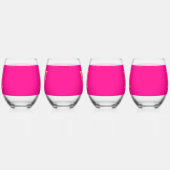 Monogram Westerne Retro Hot Roze Matching Wijnglas Zonder Voet (Rechts)