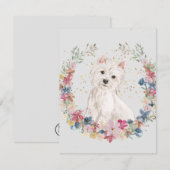 Monogram Westie Terrier Spring Flowers Notitiekaartje (Voorkant / Achterkant)