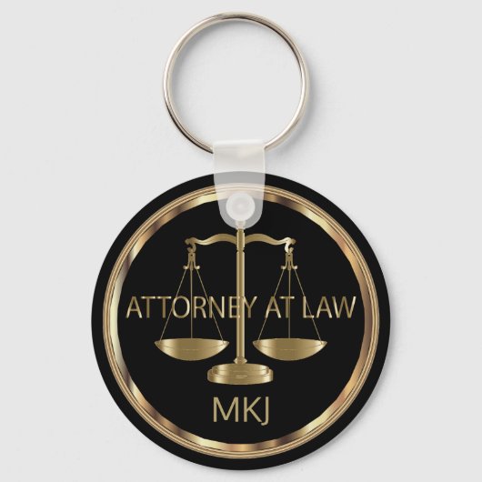 Monogram - Wet zwart en goud Sleutelhanger (Voorkant)