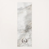 Monogram. Wheat Laurel op White Marble. Yogamat (Voorkant)