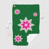 Monogram Whimiscal Roze Groene Waterlelies Golfhanddoek (Insitu)
