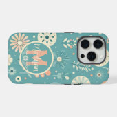 Monogram Whimsical Blooms iPhone Hoesje (Achterkant horizontaal)