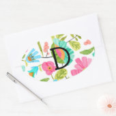 Monogram Whimsical Custom Flower Sticker Pattern (Envelop)