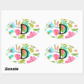 Monogram Whimsical Custom Flower Sticker Pattern (Vel)